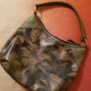 Leather camo hobo